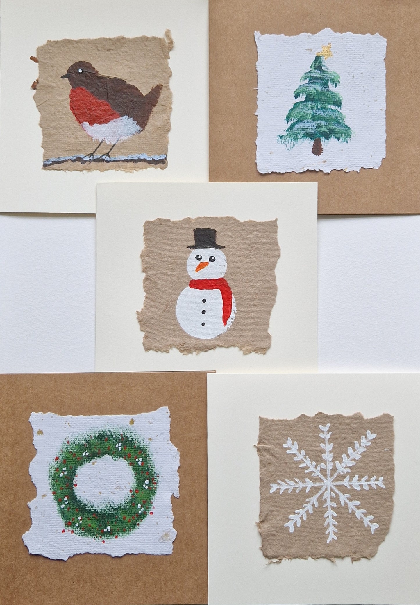 5pk Assorted Handmade Christmas Cards